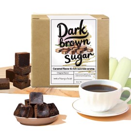Black Sugar (300g/10.58oz, 40 Pcs/Box) Chinese Brown Sugar Caramel Flavor Handmade Sugar Cubes Sealed Packaging Unrefined Chinese Black Sugar Asian Boiled Dark Brown Sugar Cubes For Tea & Coffee