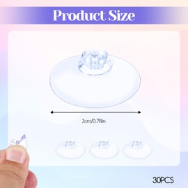 simarro 30Pcs Small Suction Cup, 2cm Glass Suction Without Hooks Extra Strong Adhesive Mini Suction for Home Kitchen Bathroom Wall Door Glass Window Car Shade