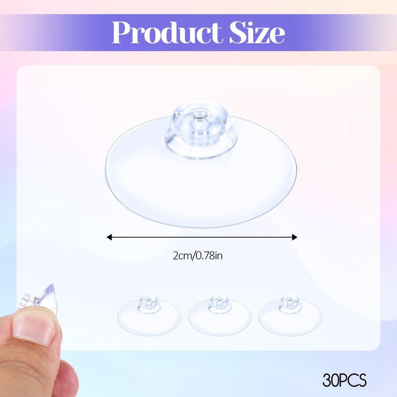 simarro 30Pcs Small Suction Cup, 2cm Glass Suction Without Hooks