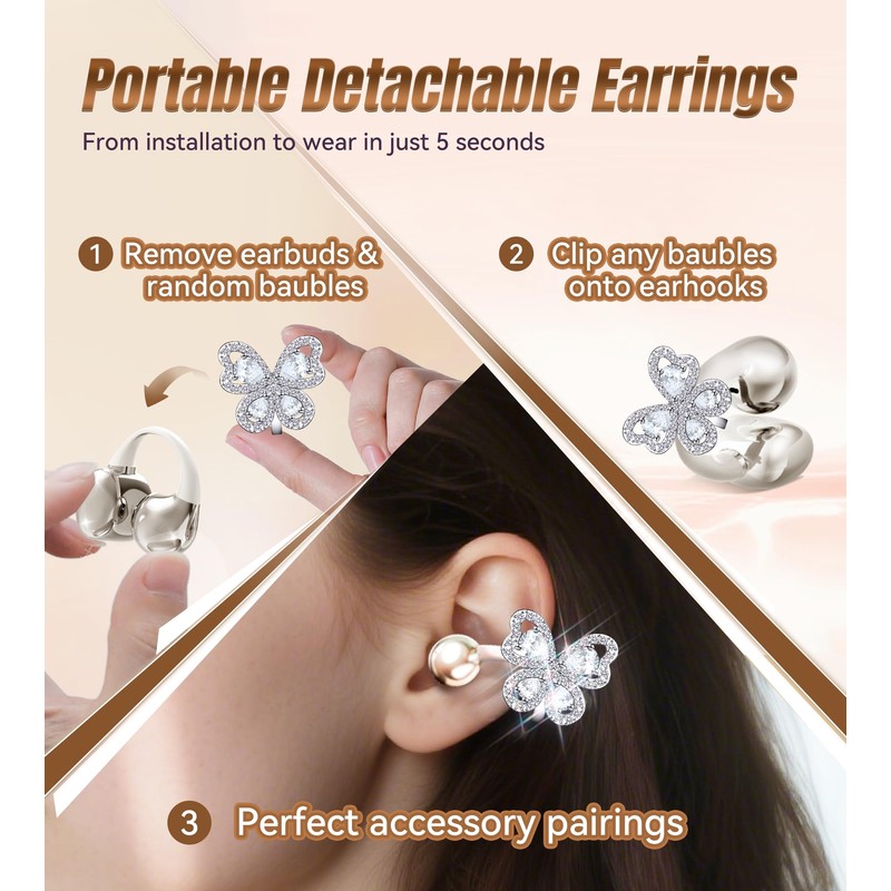 King Lucky Open Ear Earbuds Clip on Wireless Bluetooth 5.4