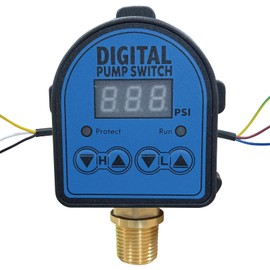 Digital Pressure Switch for Well Pump, Water Pump, 110V/220V 10A/5A, Adjustable Pressure Controller 0-145PSI, with 1/2 inch Male NPT Thread Connection