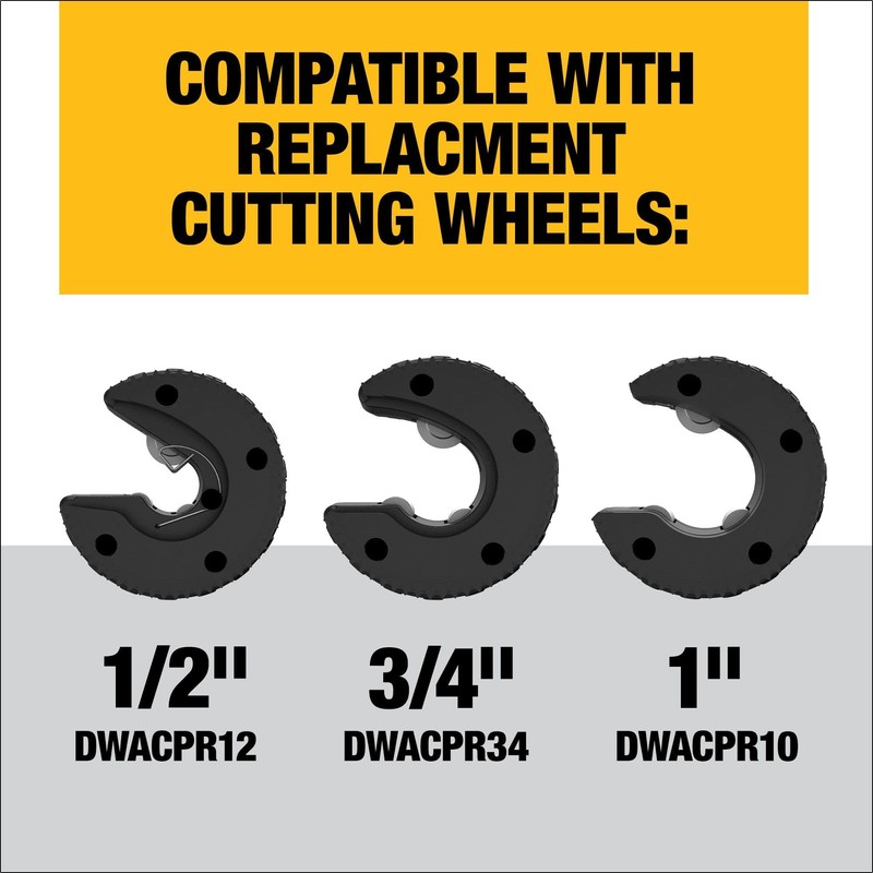 DEWALT Impact Connect Copper Cutter Wheel, Tube Cutter Wheel, 1/2