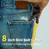Bolt Cutter, 8" Mini Lock Cutter, Streamlined Ergonomic Handle, Chromium