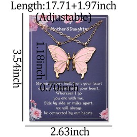 Sisadodo Matching Butterfly Necklace for Mother Daughter Necklaces for 2 Mom Birthday Mothers Day Gifts for Women Mom and Daughter Necklaces Set for Daughter Graduation Gifts