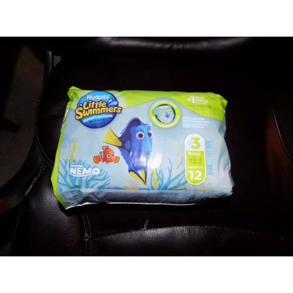 Huggies Little Swimmers Disposable Swim Diapers, Small, 12-Count - Pink/Blue