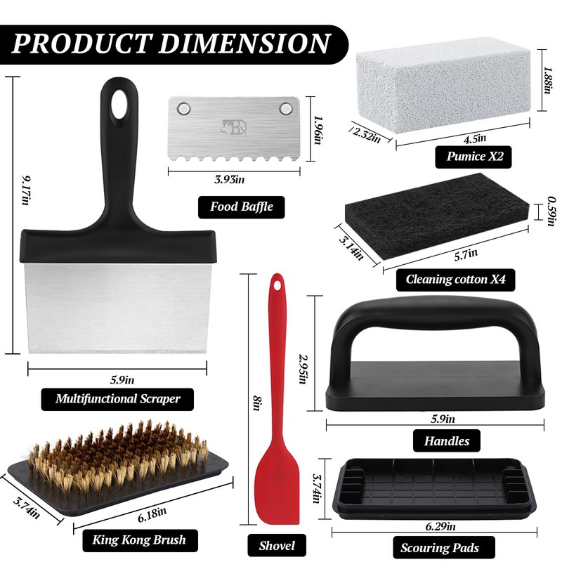 heluqu 14 Pcs Griddle Cleaning Kit for Blackstone, Flat Top