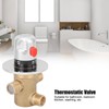 QANYEGN G1/2in 3 Way Brass Thermostatic Mixing Valve Faucet Temperature
