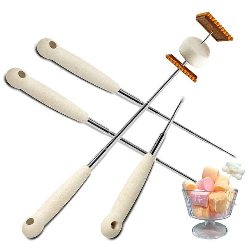 Atigrado 4 Pcs 32 inch Marshmallow Roasting Sticks - Stainless