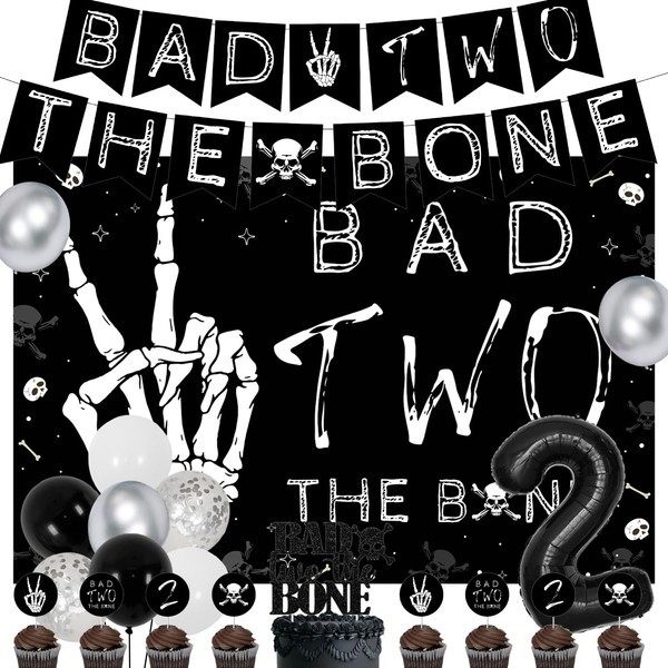 Bad Two the Bone Themed 2nd Birthday Party Decorations for
