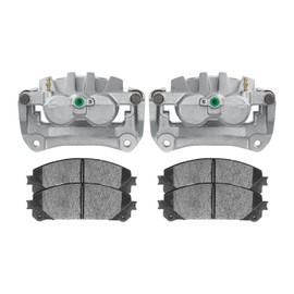 AutoShack Pair of 2 Front Brake Calipers and Performance Ceramic Pads Set Driver and Passenger Side Replacement for Lexus RX350 NX200t RX450h NX250 NX300h NX350h Toyota Highlander Crown BRK010330127