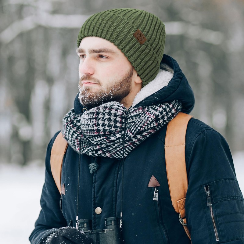 Durio Winter Hats for Women Men Satin Lined Beanie for