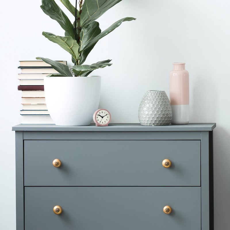 Acctim Gaby Small Analogue Contemporary Beside Alarm Clock Mocha