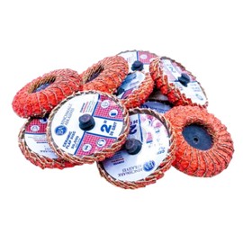 Benchmark Abrasives 2" Quick Change Ceramic Flap Disc Curved Grinding Wheel with Male R-Type Back Design - Cleaning Finishing Deburring of Irregular Surfaces for Die Grinder & More (10 Pack) 60 Grit