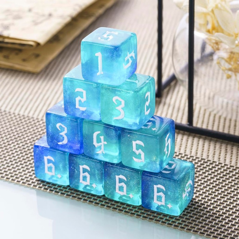 Yourandoll 10pcs Polyhedral Dice D6 Dice 6 Dice 16mm DND