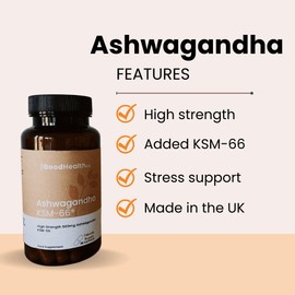 Your Good Health Co – Ashwagandha | Vegan | 500mg Ashwagandha KSM-66, 5mg Black Pepper Powder | High Strength & Stress Support | Capsule | 30 Day Supply