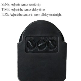 PIR high Sensitivity Motion Detection Light Switch,. Motion Sensor Control Switch, Suitable for Outdoor Places Such as Courtyard Lights, streetlights, Gardens, etc. (Black)