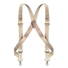 LazarsSpace Suspenders for Men Heavy Duty for Big and Tall, Beige-1.5 Inch 2 Hooks, Large