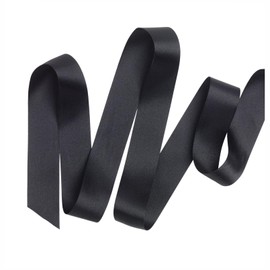 PMLAND Black Fabric Satin Ribbon 3/8'' Inch x 27 Yards Double Faced Use for Crafts Gift Wrapping Floral Bouquets Ornaments Hair Bows Party Decoration