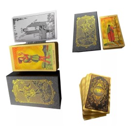 LA BRUJITA WAX Cartas De Tarot Dorado Con Caja Rigida Ojo, Rider Waite