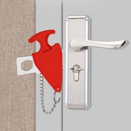 Portable Travel Door Lock & Security Latch Red 2ea