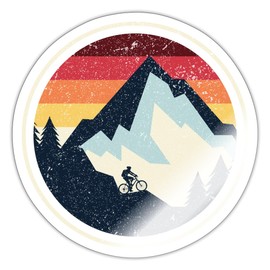 Spreadshirt Mountain Bike MTB Downhill Mountain Vintage Sticker 10x10cm Gloss White