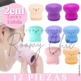 Set 12 Pulpos Pulpitos Exfoliantes Limpieza Facial Mayoreo