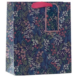 Design By Violet Spring Flora Beautiful Floral Paper Gift Bag With Gift Tag Spring Birthday Mother's Day Easter Valentines Medium