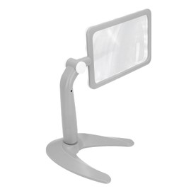 2.5X Large LED Magnifier with Stand, 32 Cool White 16 Warm LED Reading Magnifier with Light, 180° Rotating Desk Magnifier for Seniors, Reading Small Print and Visually Impaired