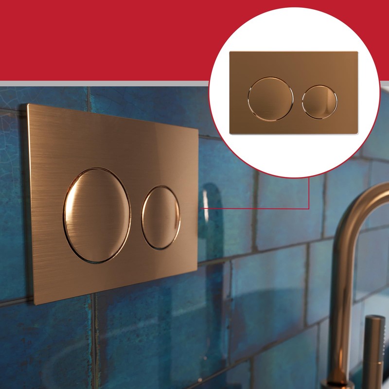 SPARES2GO Premium Flush Plate Kit for Skylo Flush Cistern (Brushed