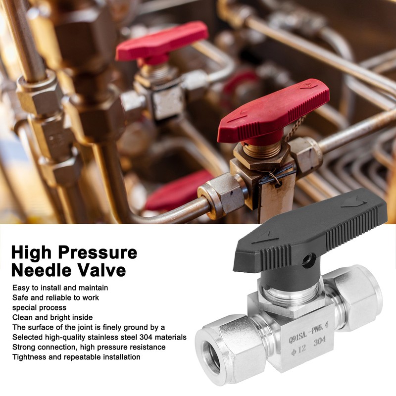 304 Stainless Steel Valve 2‑Way High Pressure Needle Flow Control