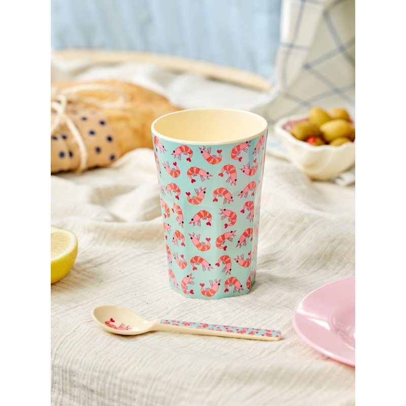 Rice Tumbler Melamine Shrimp Print Large Tall
