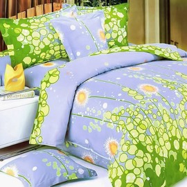 Blancho Bedding - [Dandelion Dream] 100% Cotton 3PC Mini Comforter Cover/Duvet Cover Set (King Size)