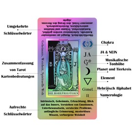 Smoostart German Pink Tarot Cards with Meanings, Tarot Cards Deck with Guidebook for Beginners, Keywords, Element, Planet, Zodiac, Chakra, Yes or No, Musical Pitch, Numerology, Hebrew Alphabet