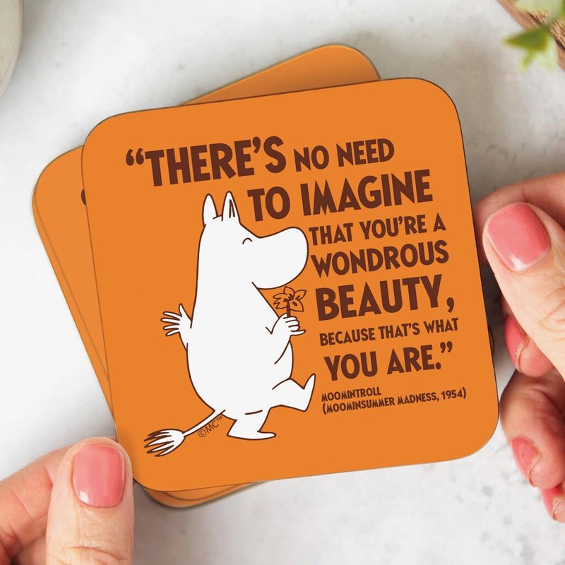 Moomin Beauty Moominsummer Madness Moomintroll Quote Wooden Single Coaster