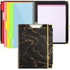 Clipboard Folio with Refillable Notepads, Marble Clipfolio with 5 Dividers