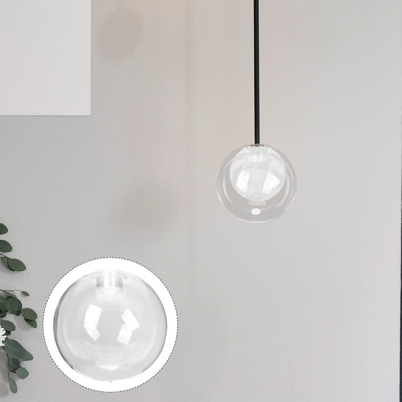 HOMSFOU Clear Glass Globe - 100mm Ball Lamp Shade Replacement