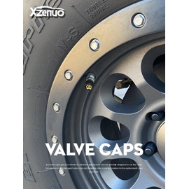 Xzenuo Car Valve Caps, Aluminium Metal Bicycle Valve Caps, Tyre Valve Caps, 10 Pieces Car Tyre Valve Caps Covers, Tyre Marker for Storing Tyres for Car, SUV, Motorcycle, Bike