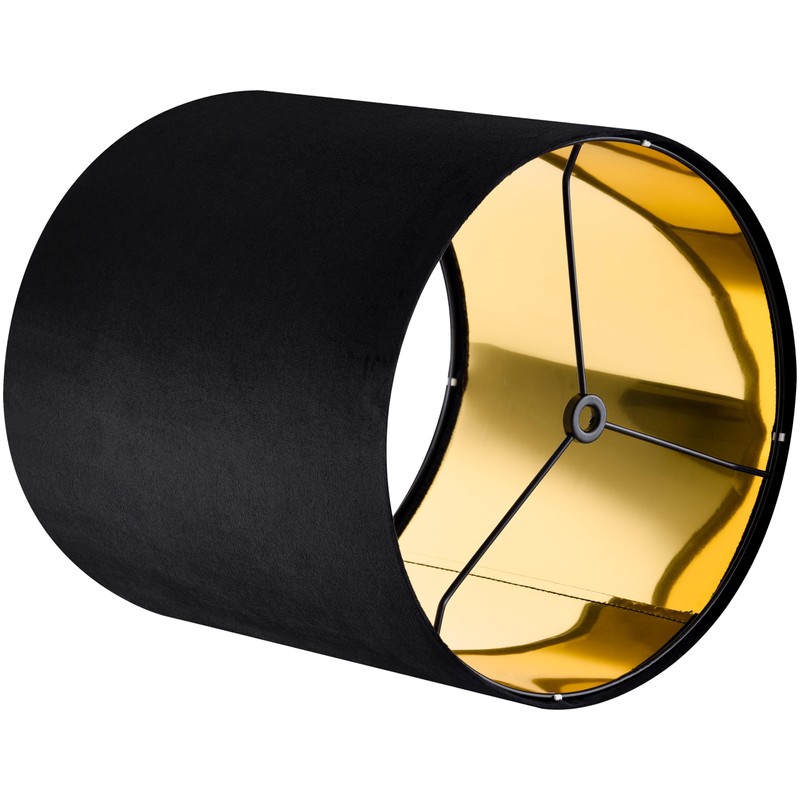 GOSO Tall Drum Velvet Black Lamp Shades Set of 2-