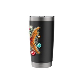 Funny Gold Fish Wearing a Santa Hat and Christmas Lights Stainless Steel Insulated Tumbler