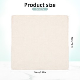 JIYIN 6 Pcs Punch Needle Fabric for Overlocking Edges, 7.9 x 7.9 Inch Tufting Cloth Monks Cloth for Punch Linen, Squares Punchs Needle Embroidery Fabric for DIY Art Craft Handwork