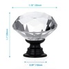 FENSING 6 Pcs 30MM Crystal Black Glass Dresser Knobs Diamond