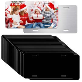 100 Pack Black Aluminum License Plate Blanks – 6x12 Inch Metal Tags for Laser Engraving, Vinyl, UV Printing, Bulk Custom Design Plates - 0.025 Thickness/0.65mm