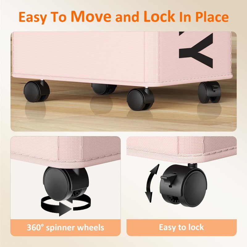 Optish 90L Rolling Laundry Basket with Wheels, 29 IN Hamper