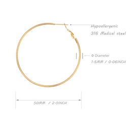 Stainless Steel Classic Hoop Earrings for Women – Hypoallergenic Hoops, Huggie Earrings & Studs Earrings, Durable Loop Earrings for Sensitive Ears, 3-Pairs(SET-15)