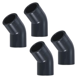 M METERXITY 4-Pack 45 Degree Adapter Connector, 3/4" Socket UPVC Pipe Fitting Elbow, Schedule 80, 45 Degree PVC Elbow Pipe Fitting Connector for Water Line [Grey]