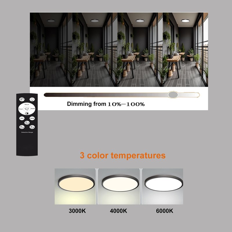 ZSYUBO 7 Inch Motion Activated Closet Light, Flush Mount Light