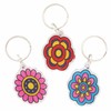 Baker Ross Flower Super Shrink Keyrings - Pack of 8,