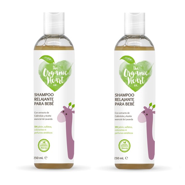Shampoo para Bebé Relaja Ayuda al Descanso Jabón Baño The Organic Heart Co 2-Pack