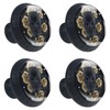 Black Skull with Gold Rose 4Pack of Kitchen Cabinet Knobs