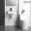 KARAMAG Small Vessel Sink 13"x11" Wall Mount Bathroom Sink Rectangular